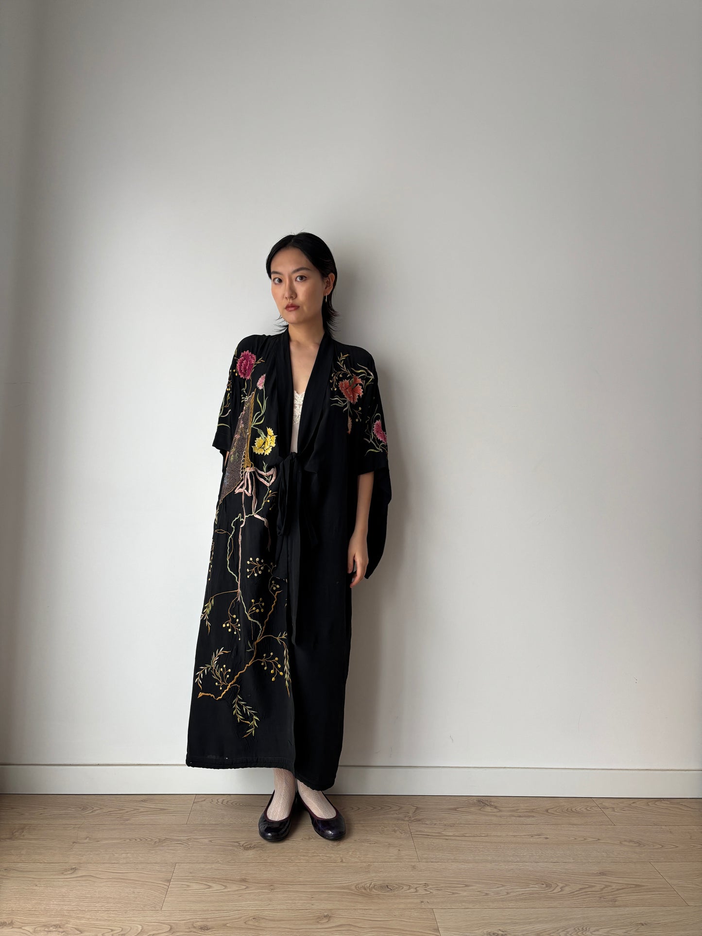 1930s 1920s pure silk handmade embroidered Kimono