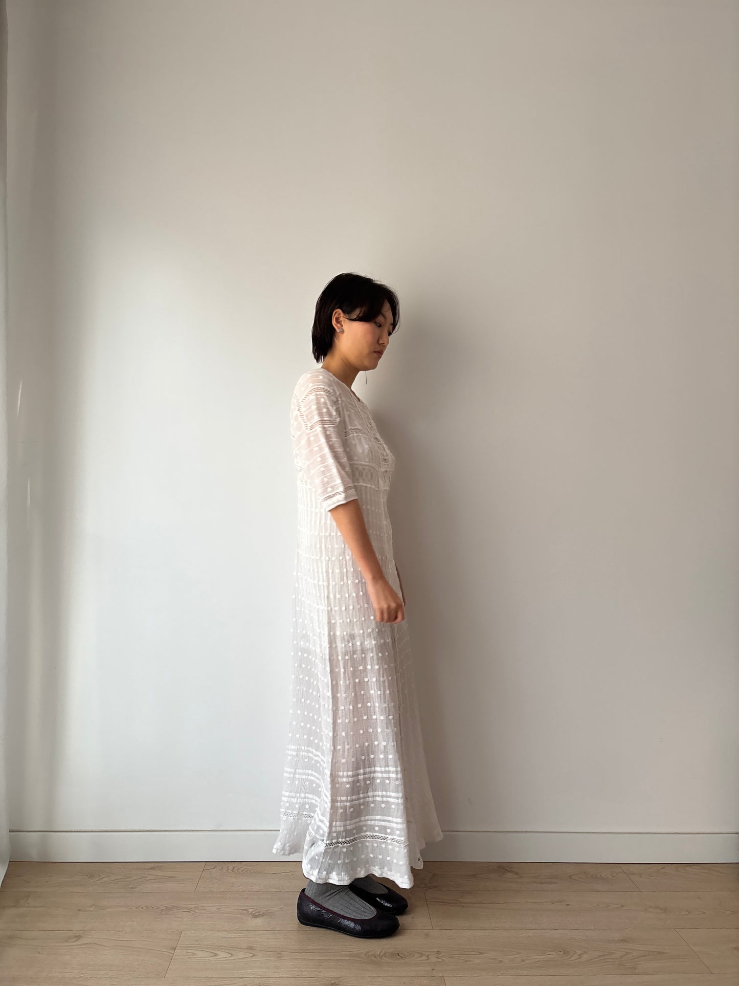 Edwardian 1910s White Cotton Lawn Dress