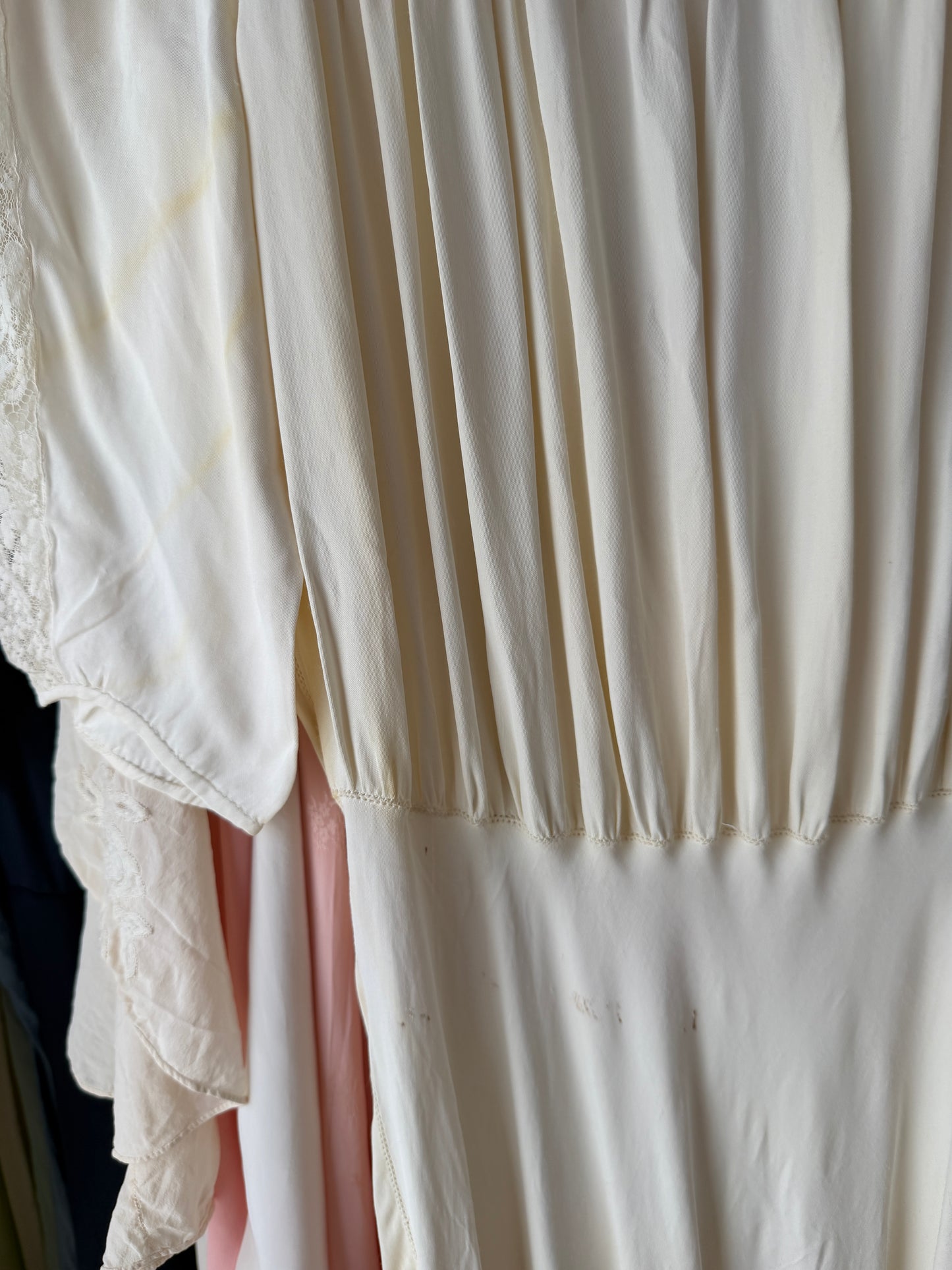 1930s lace pure silk bridal dress