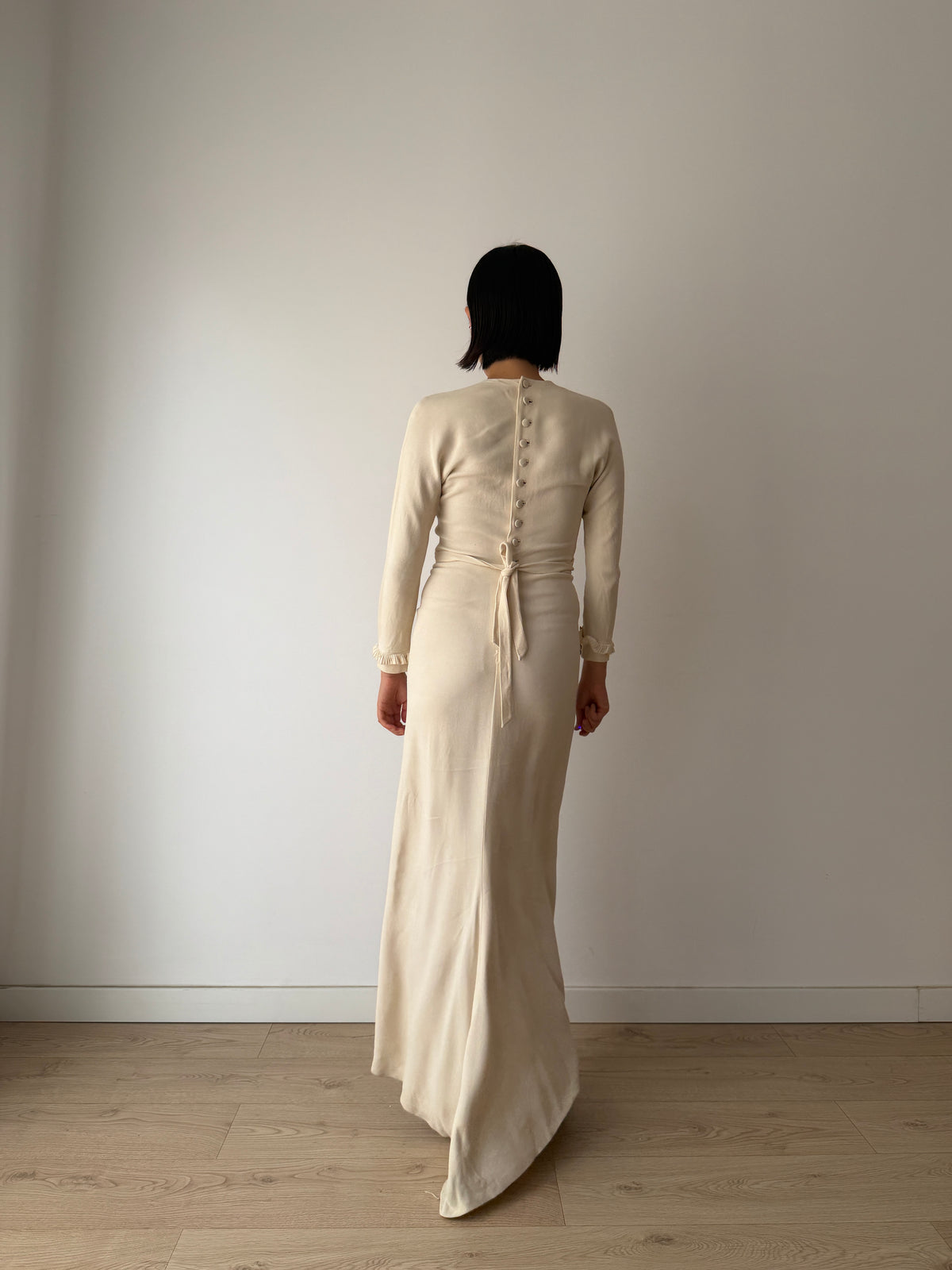 1930s Ivory Silk Blend Bridal Gown, Antique wedding dress