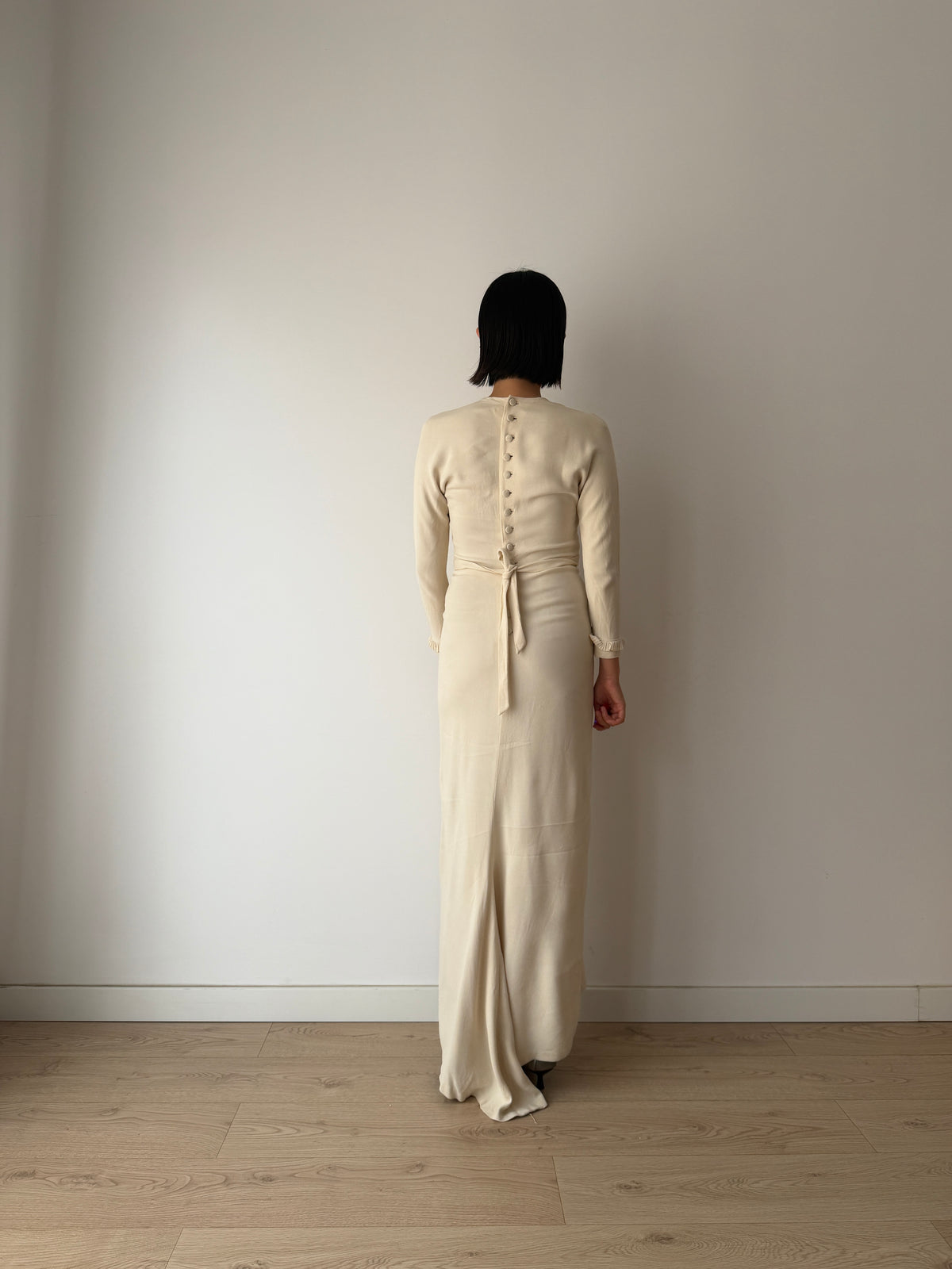 1930s Ivory Silk Blend Bridal Gown, Antique wedding dress