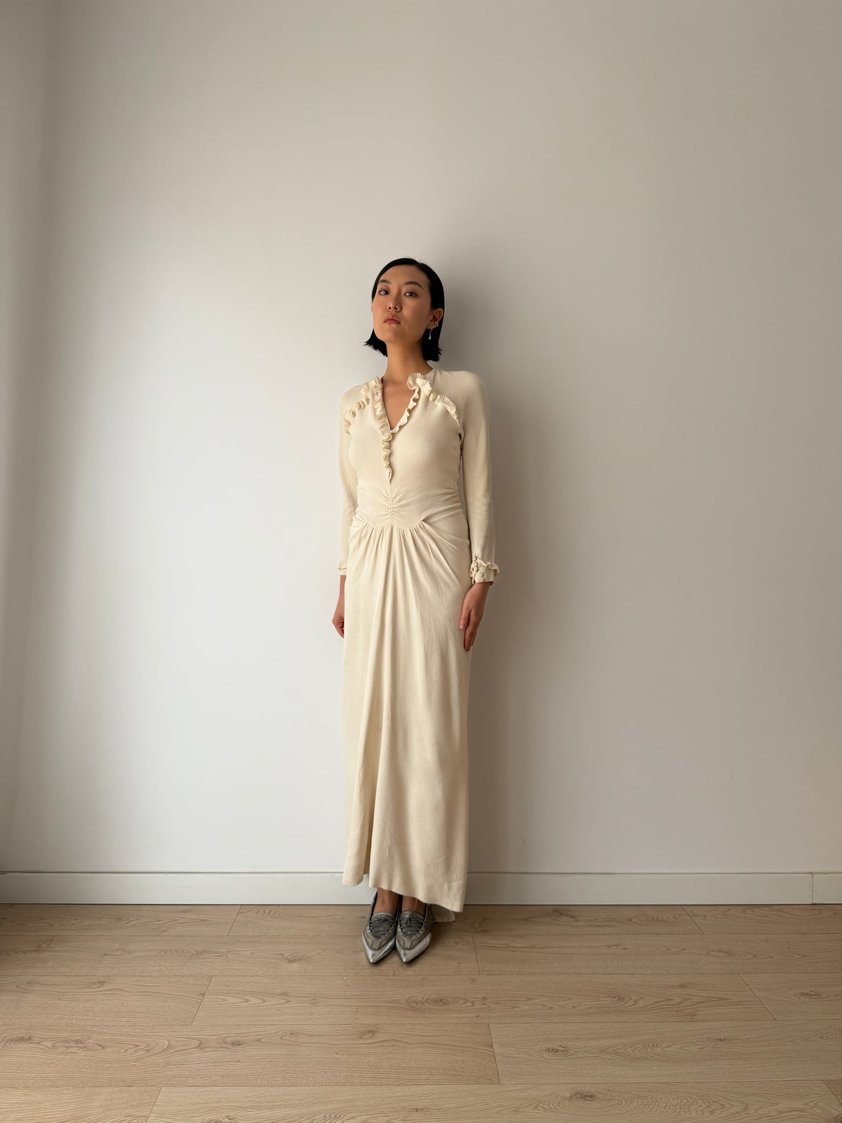 1930s Ivory Silk Blend Bridal Gown, Antique wedding dress