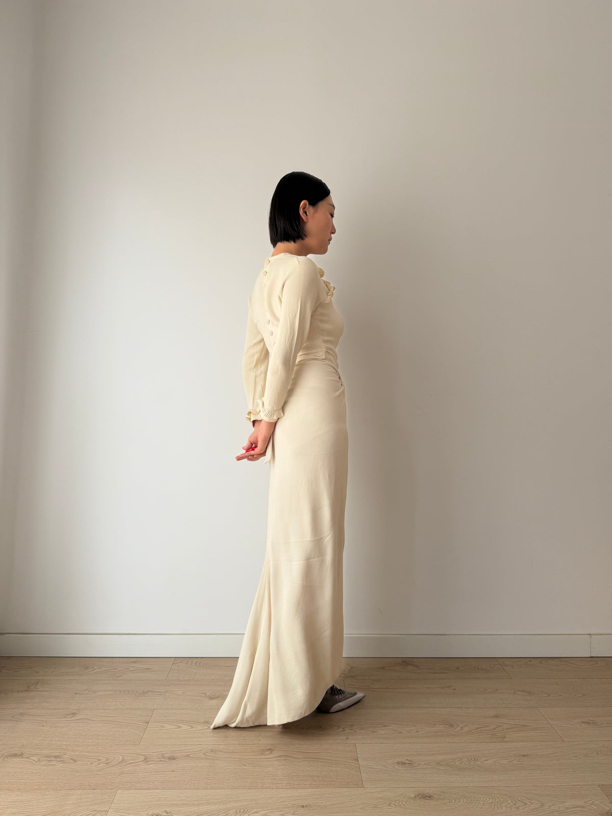 1930s Ivory Silk Blend Bridal Gown, Antique wedding dress
