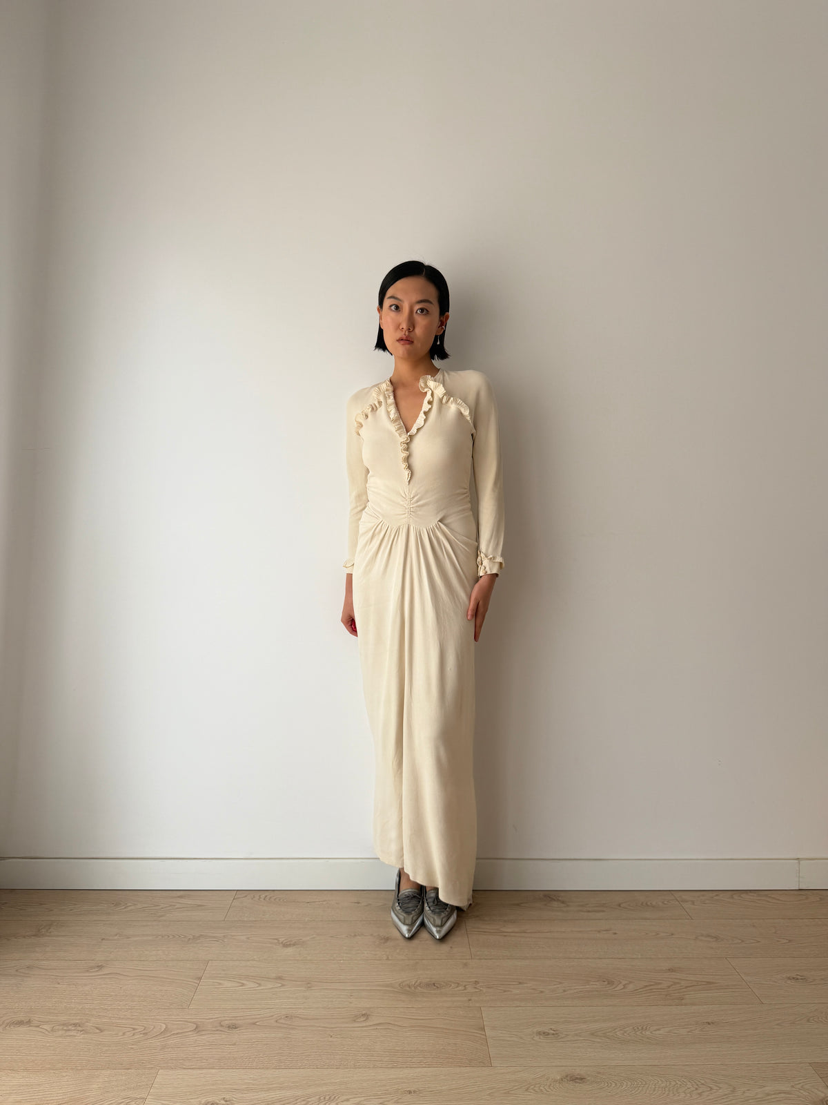 1930s Ivory Silk Blend Bridal Gown, Antique wedding dress