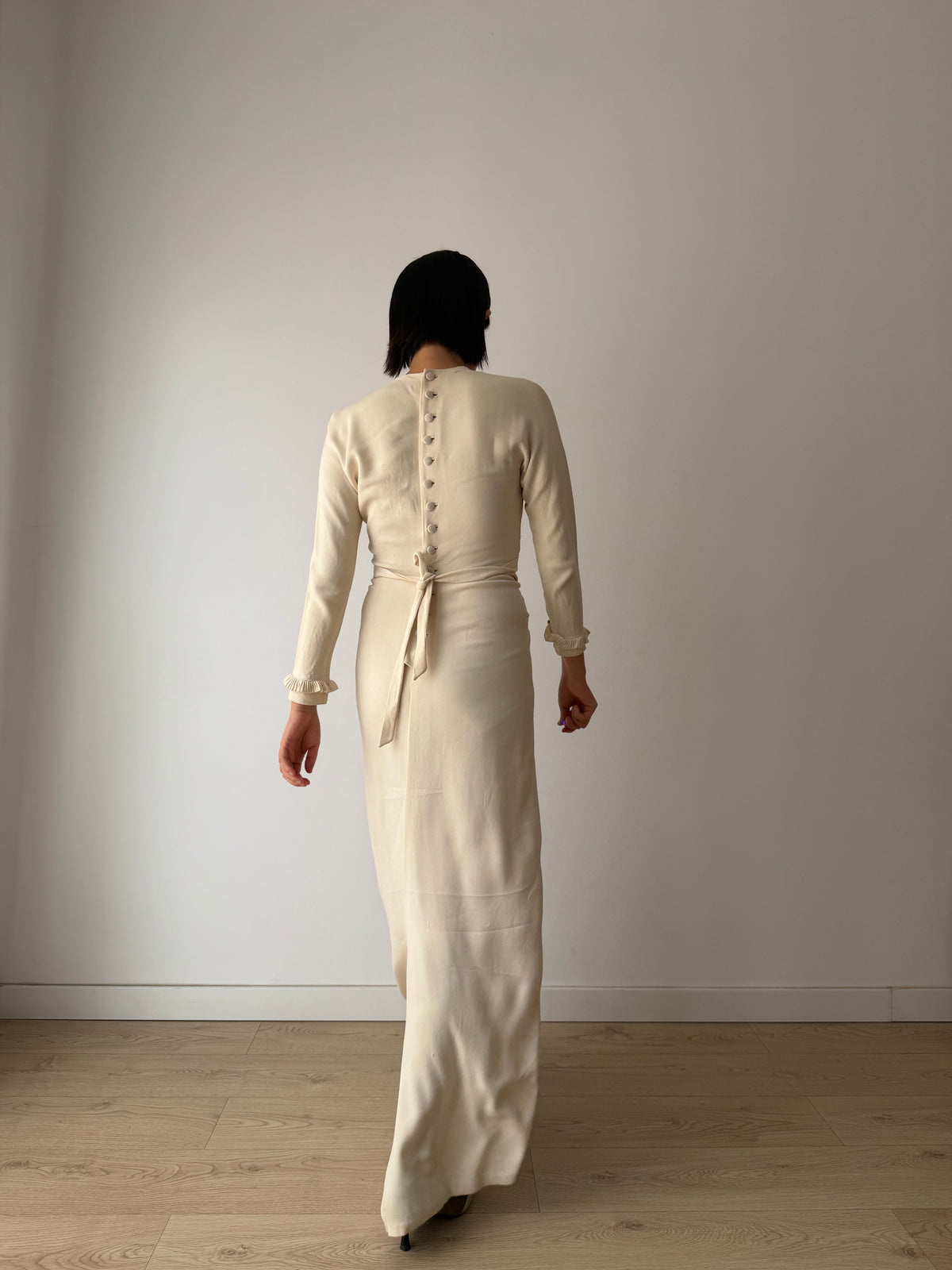 1930s Ivory Silk Blend Bridal Gown, Antique wedding dress