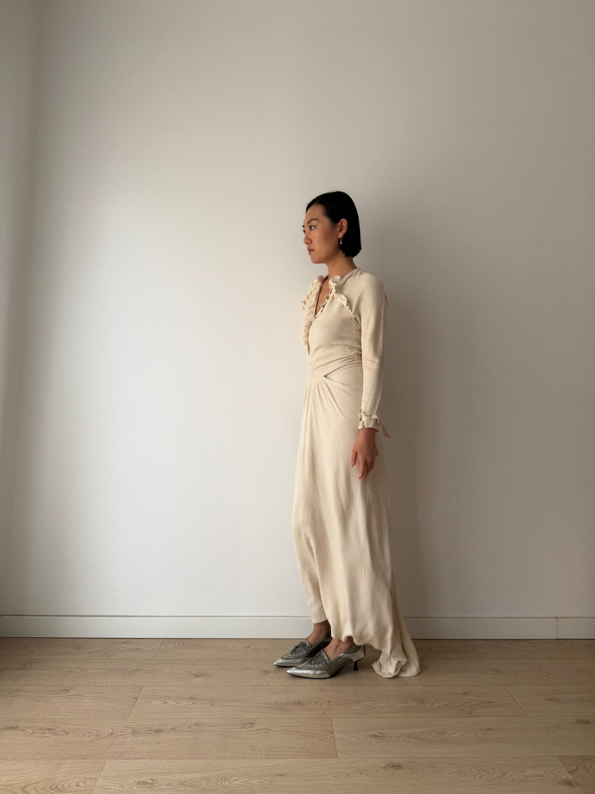 1930s Ivory Silk Blend Bridal Gown, Antique wedding dress