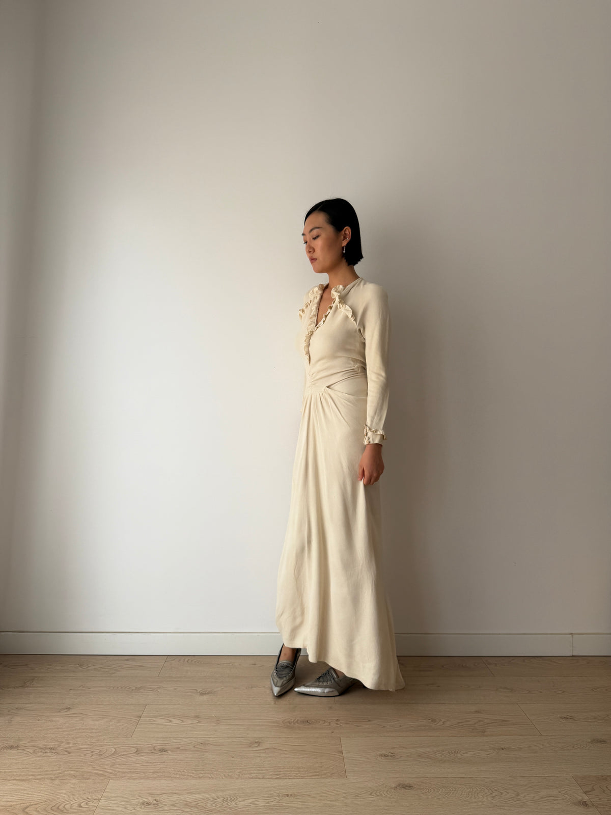 1930s Ivory Silk Blend Bridal Gown, Antique wedding dress