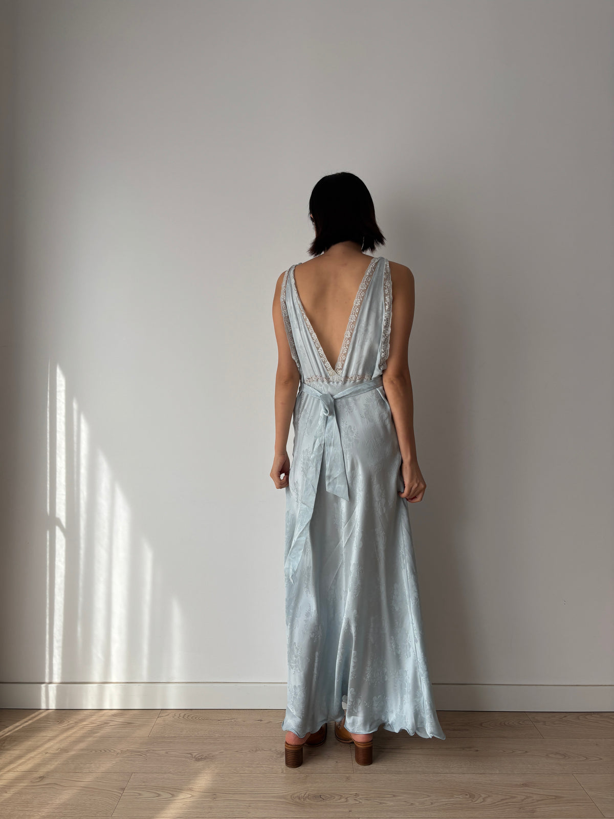 Vintage pure silk blue dress