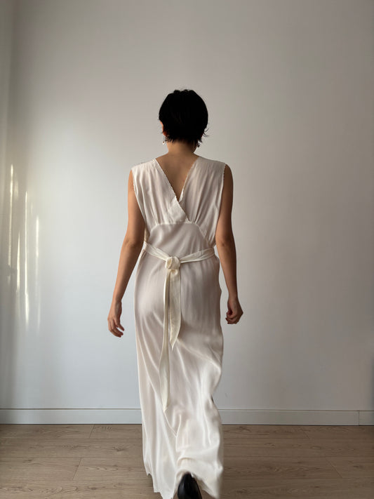 1940s pure silk nightgown with embroidery