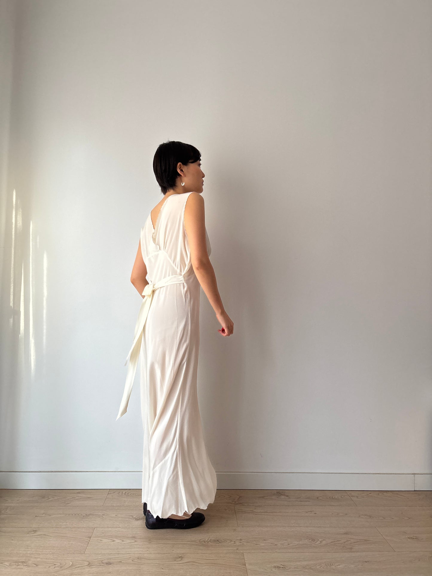 1940s pure silk nightgown with embroidery