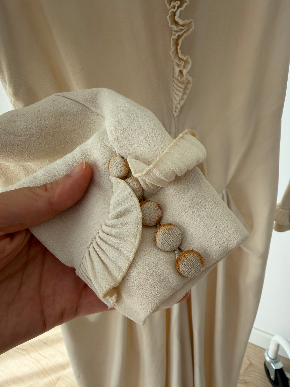 1930s Ivory Silk Blend Bridal Gown, Antique wedding dress