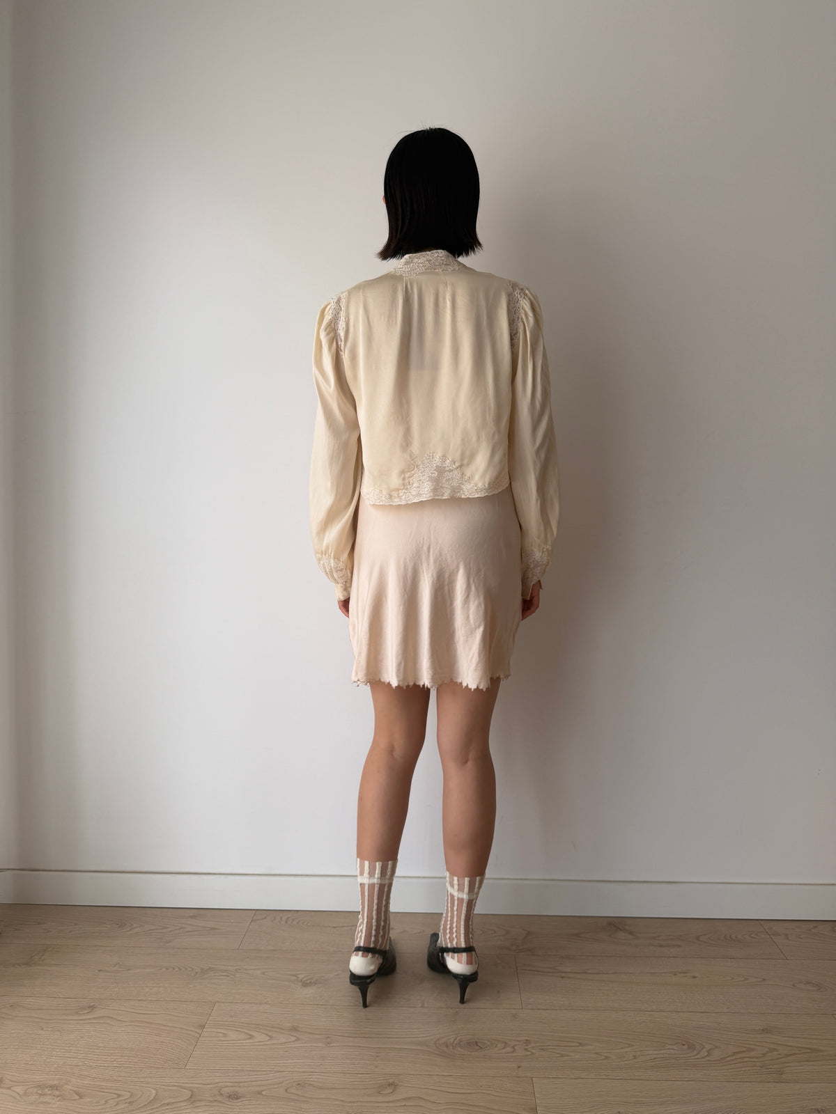 1930s pure silk bed jacket