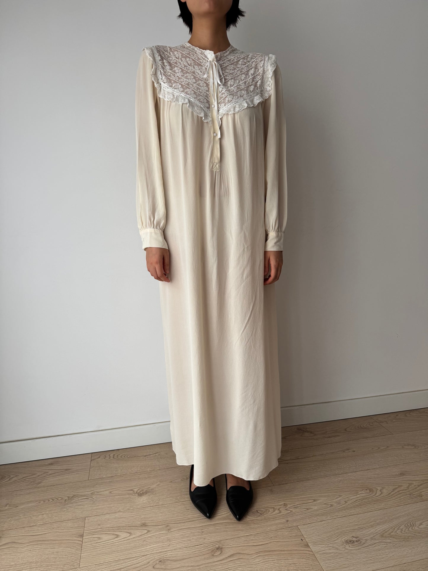 Vintage pure silk lace nightgown