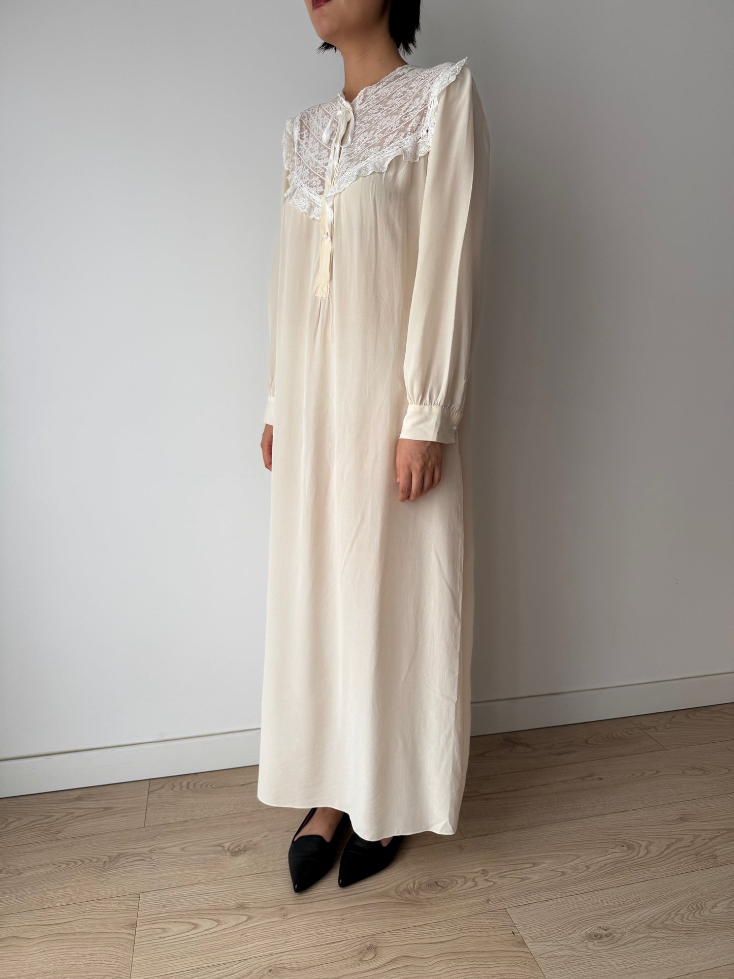 Vintage pure silk lace nightgown