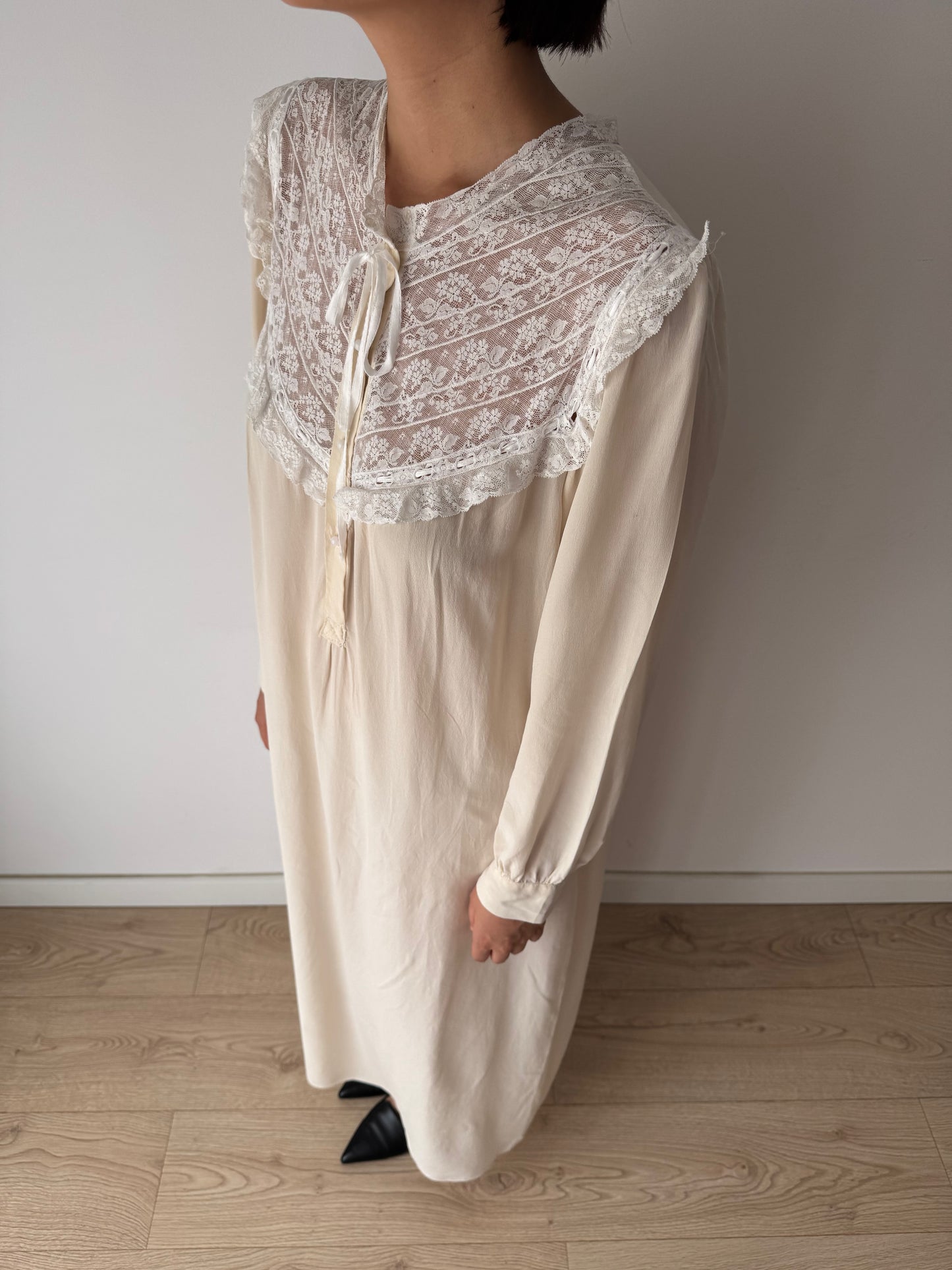 Vintage pure silk lace nightgown