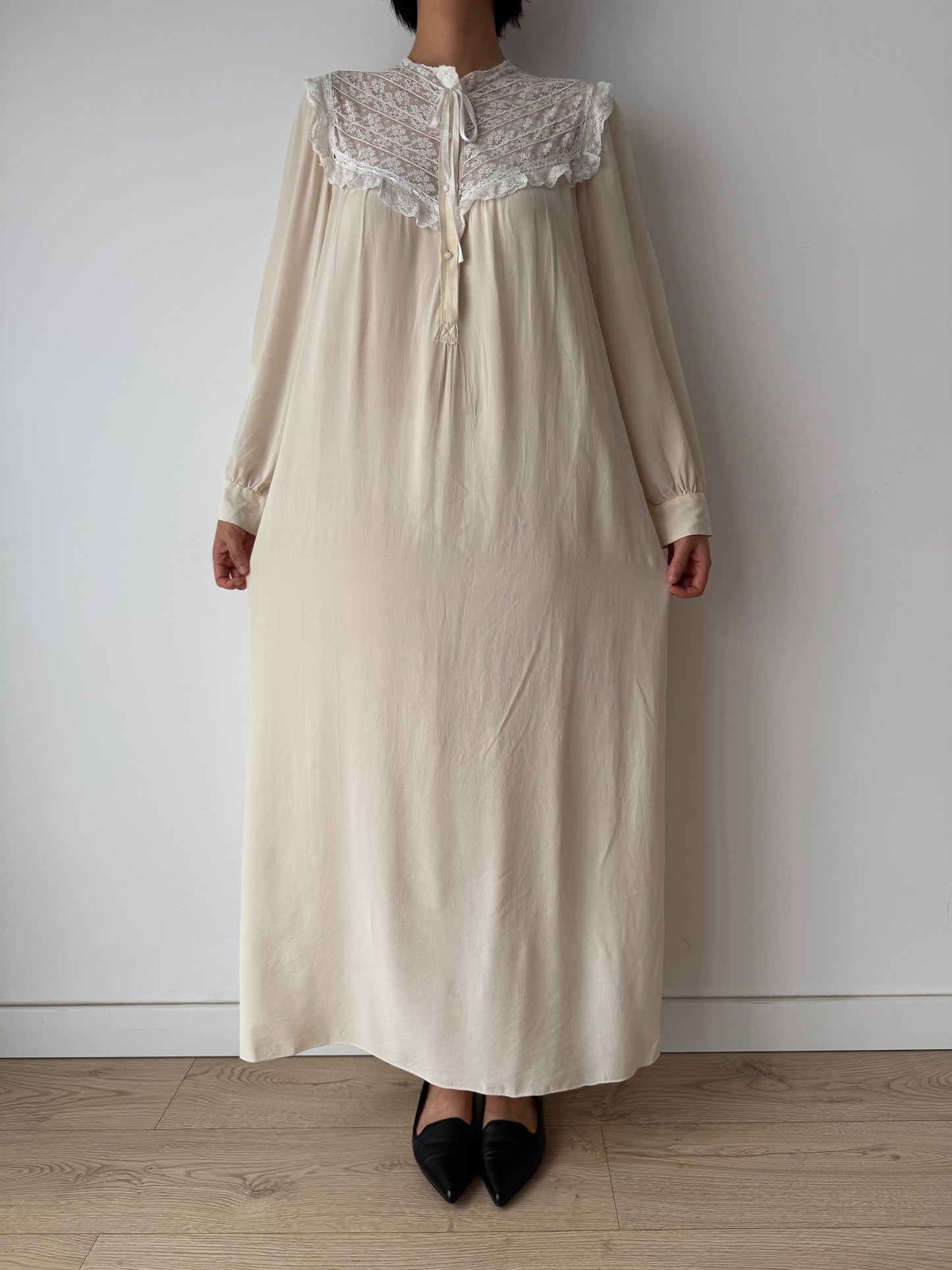 Vintage pure silk lace nightgown