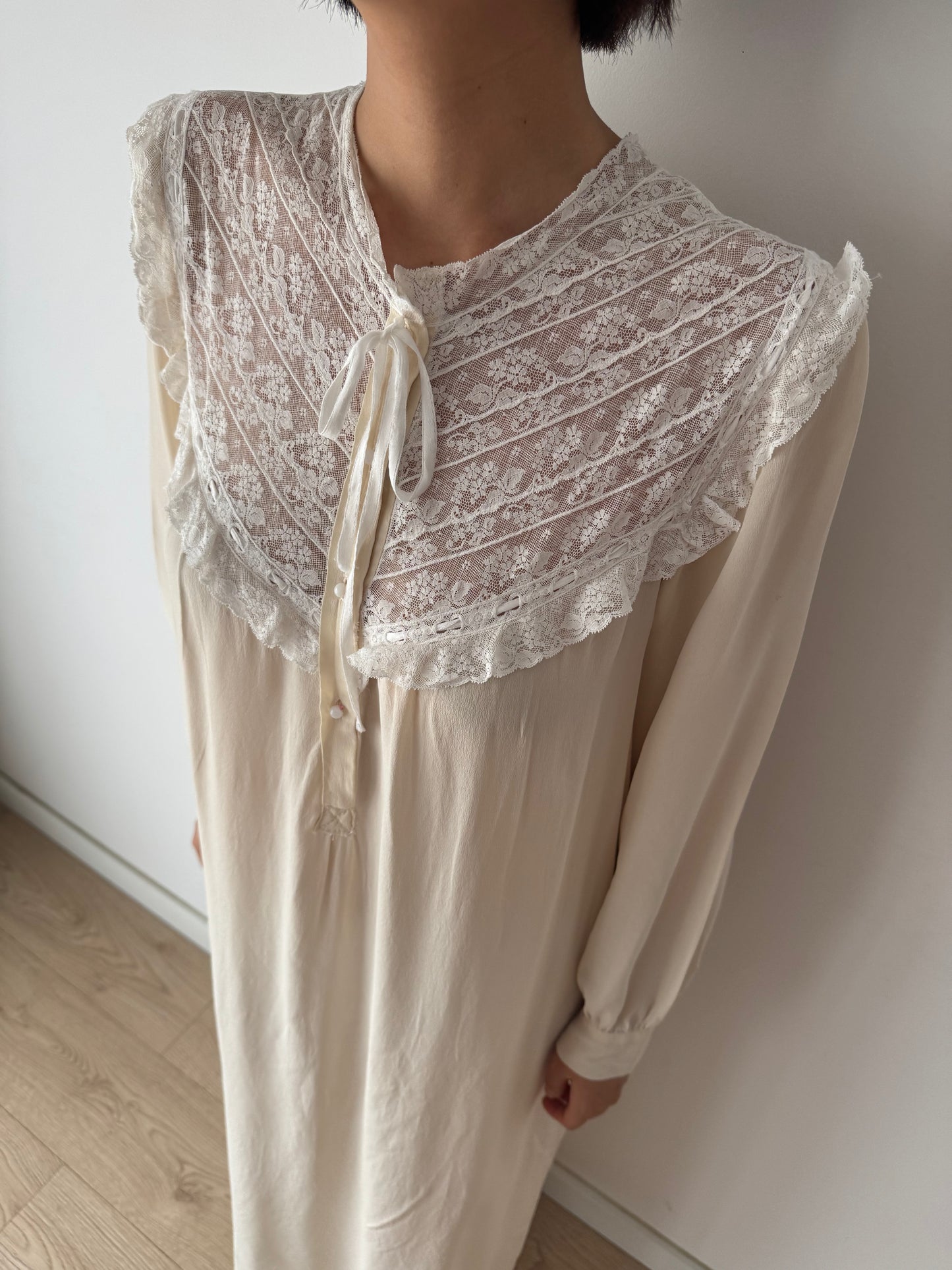 Vintage pure silk lace nightgown