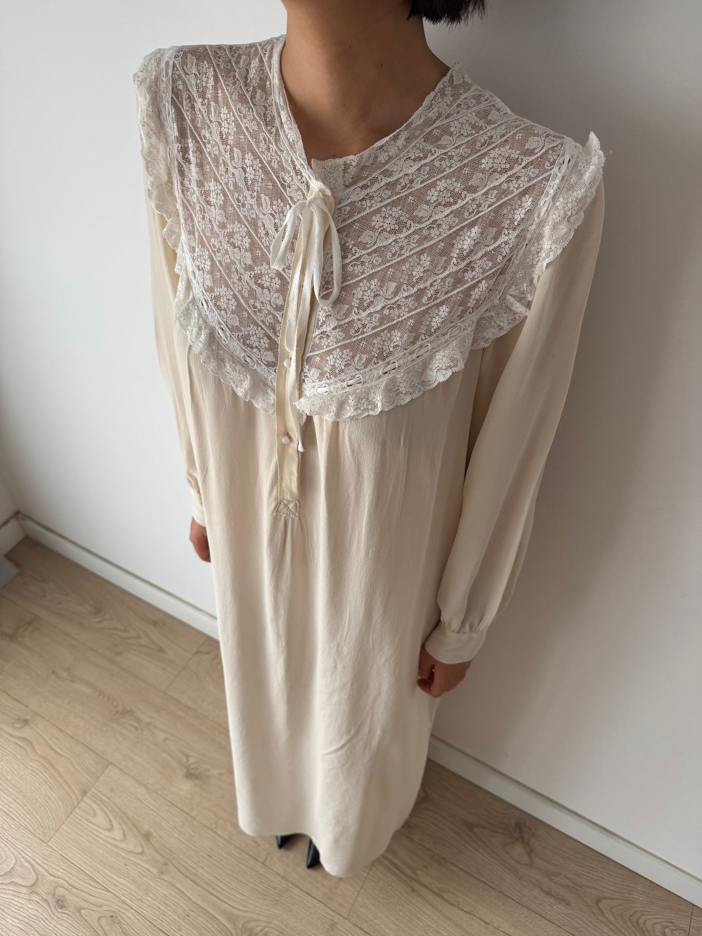 Vintage pure silk lace nightgown