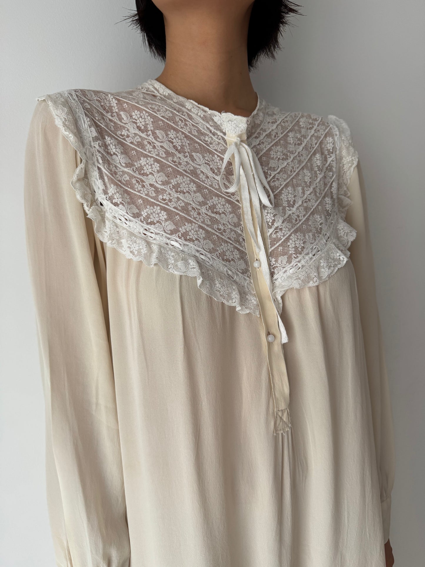 Vintage pure silk lace nightgown