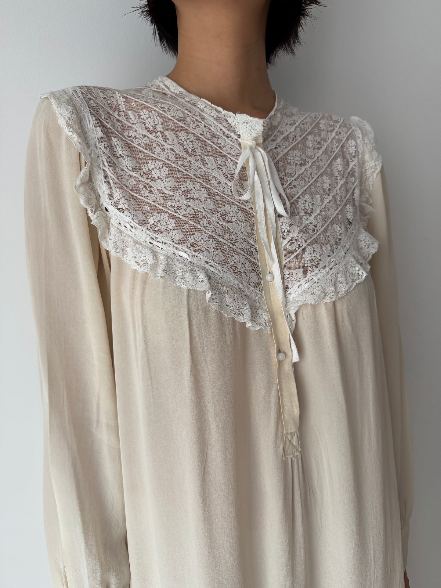 Vintage pure silk lace nightgown