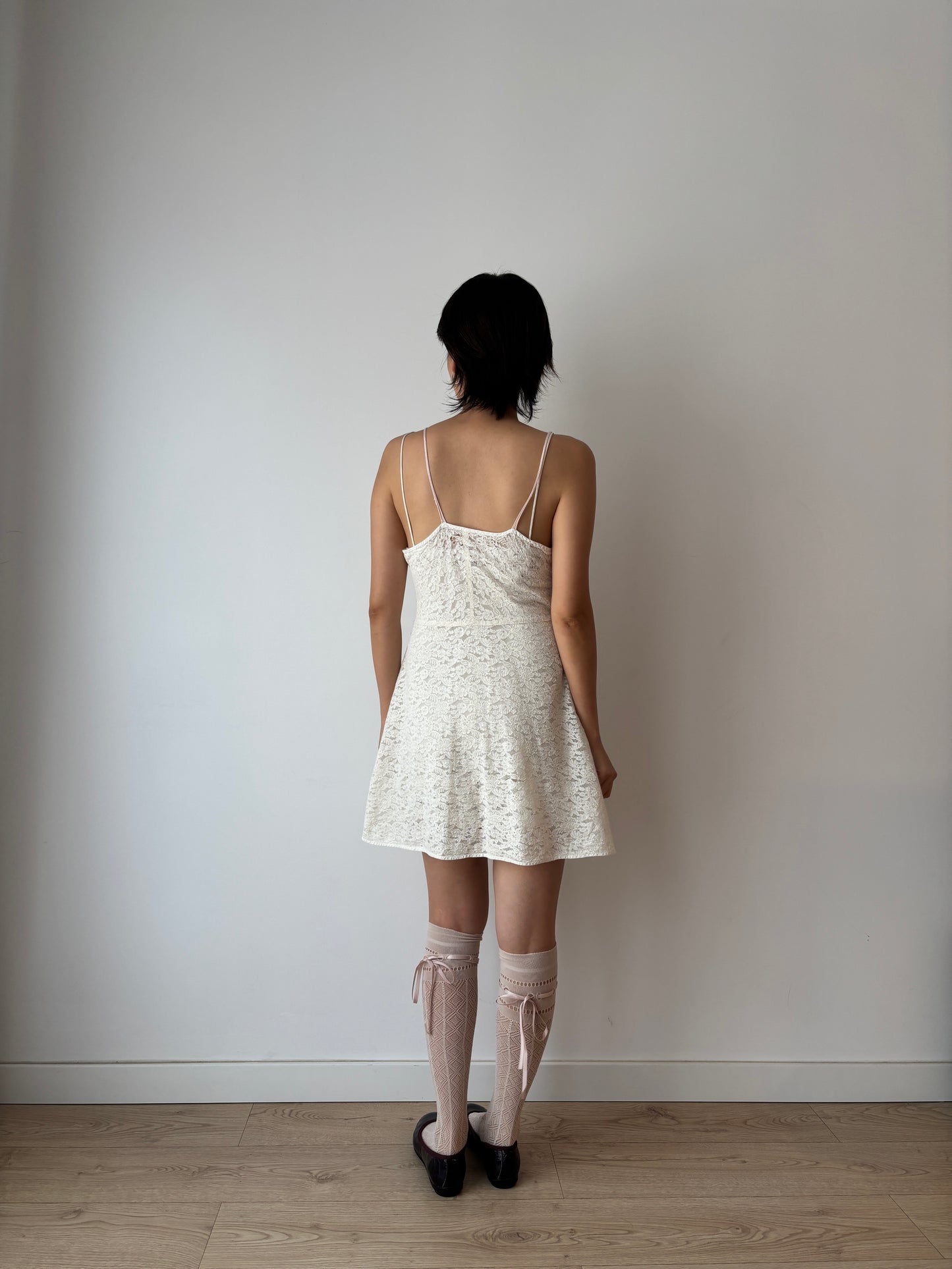 1930s Antique White Rich Lace Edwardian cotton Slip mini dress