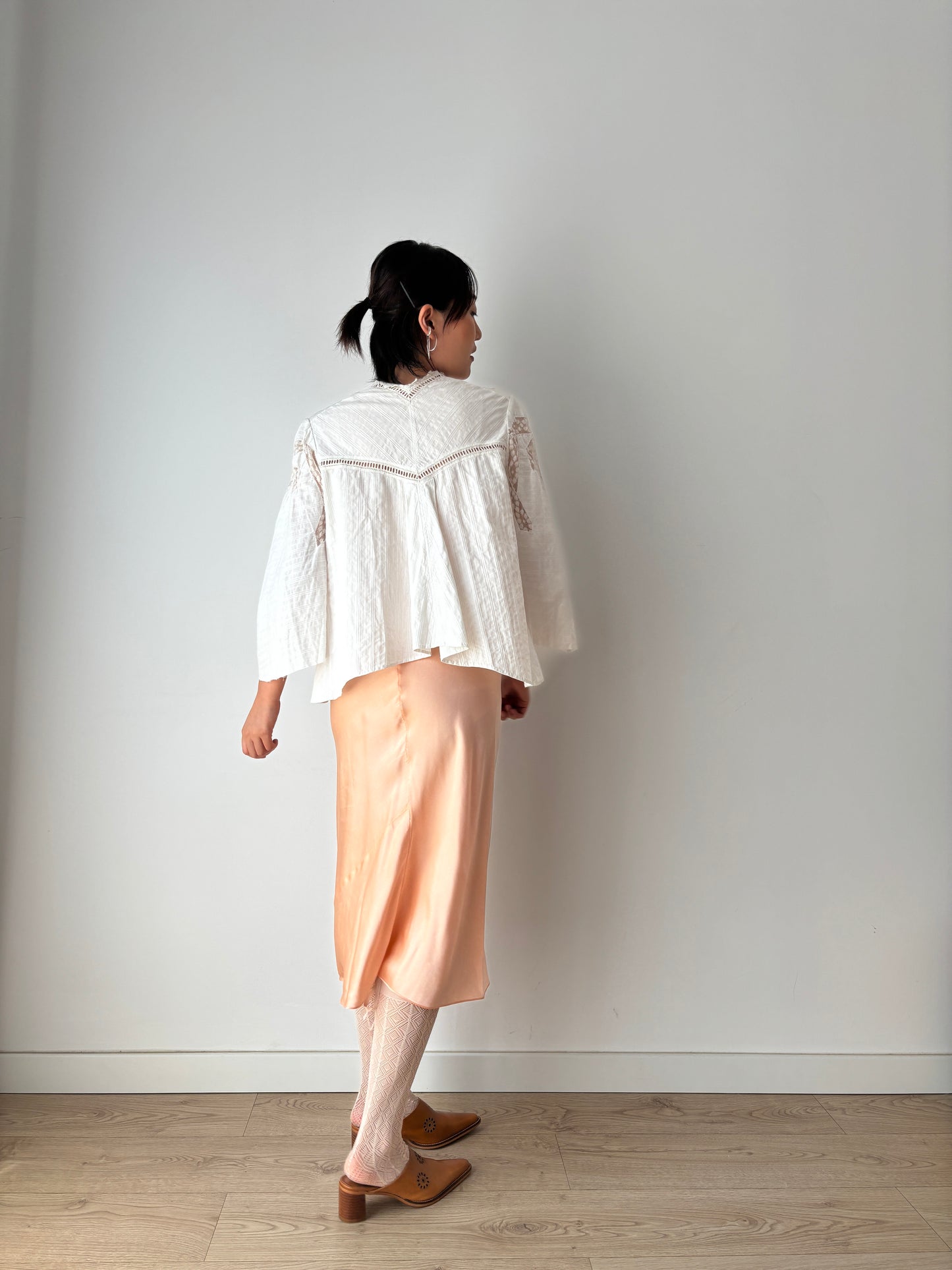 Antique 1910s Edwardian Blouse, 1910s French Lace White Cotton Blouse With Bow Embroidered Lace