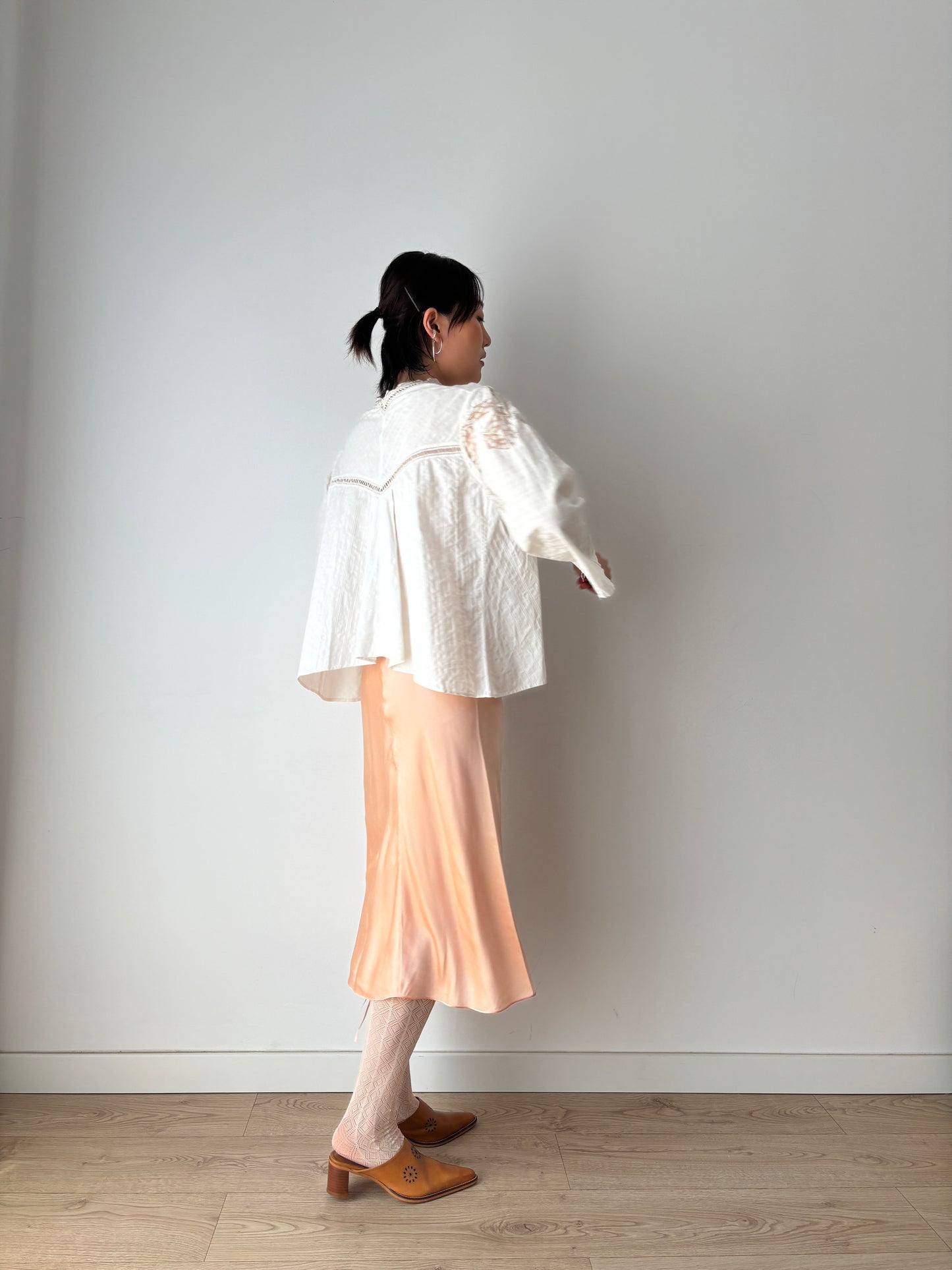 Antique 1910s Edwardian Blouse, 1910s French Lace White Cotton Blouse With Bow Embroidered Lace