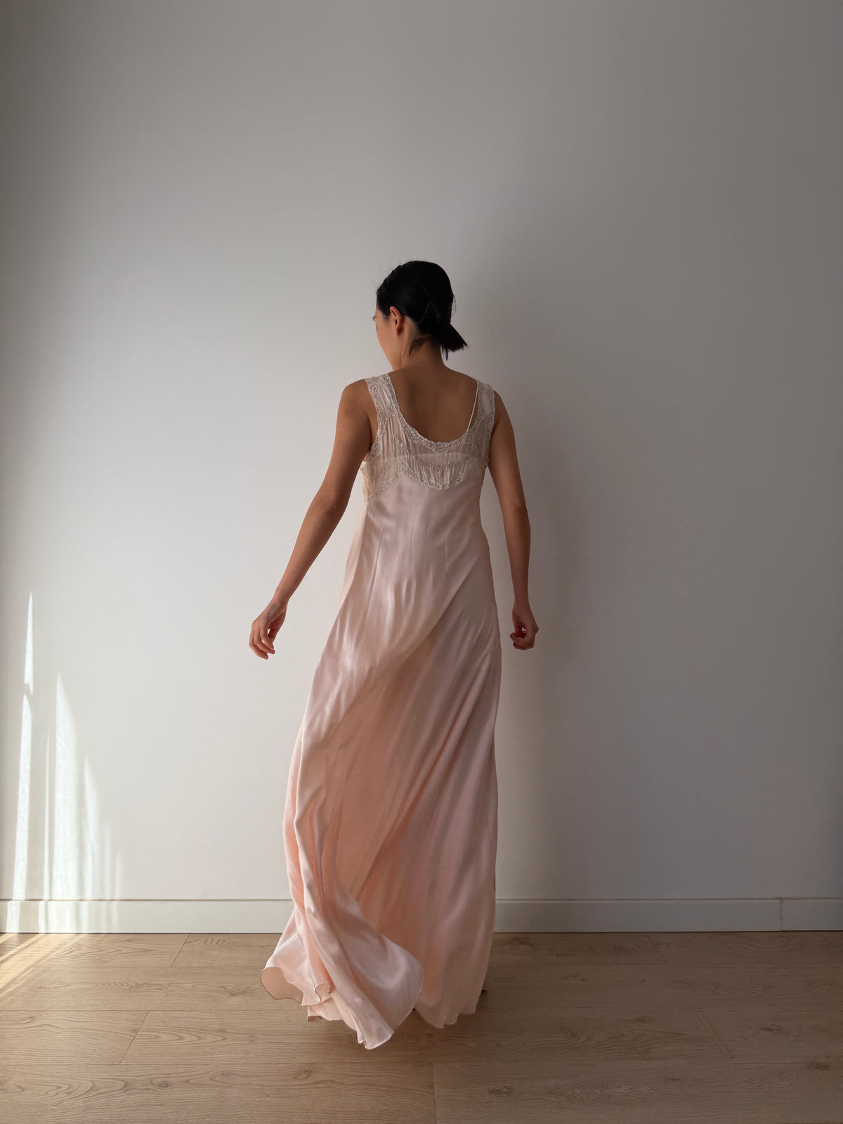 Vintage pure silk romantic nightgown