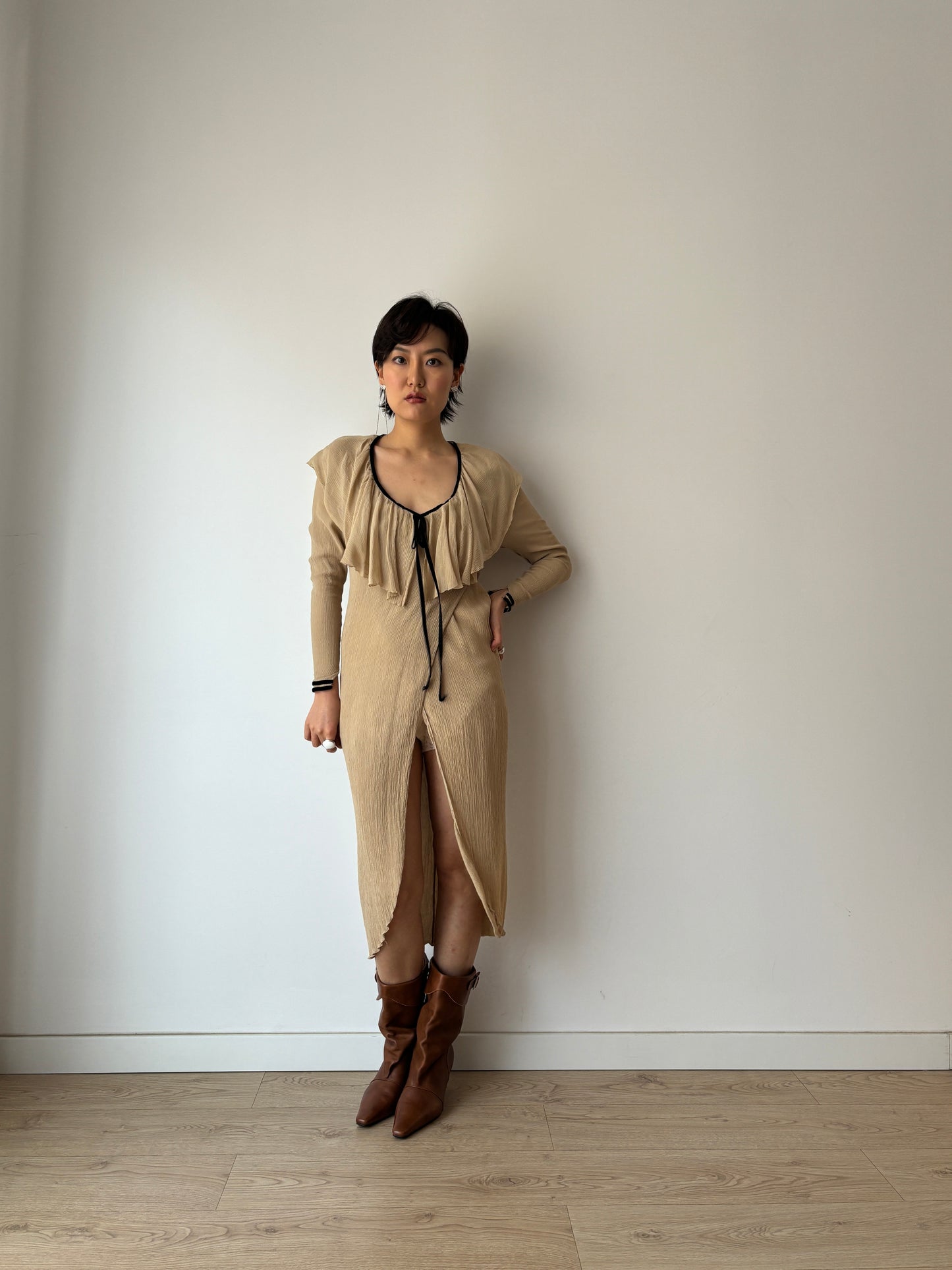 1990s Chloé Silk Wrap Skirt Dress