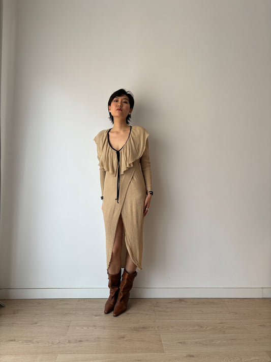 1990s Chloé Silk Wrap Skirt Dress