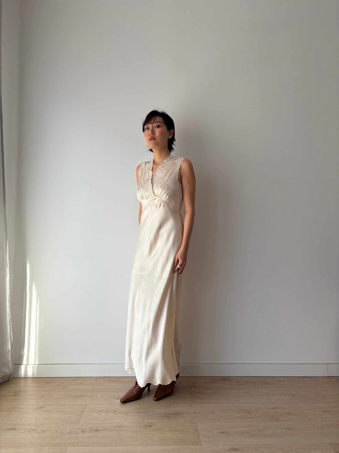 1940s Vintage Silk Bridal Nightgown