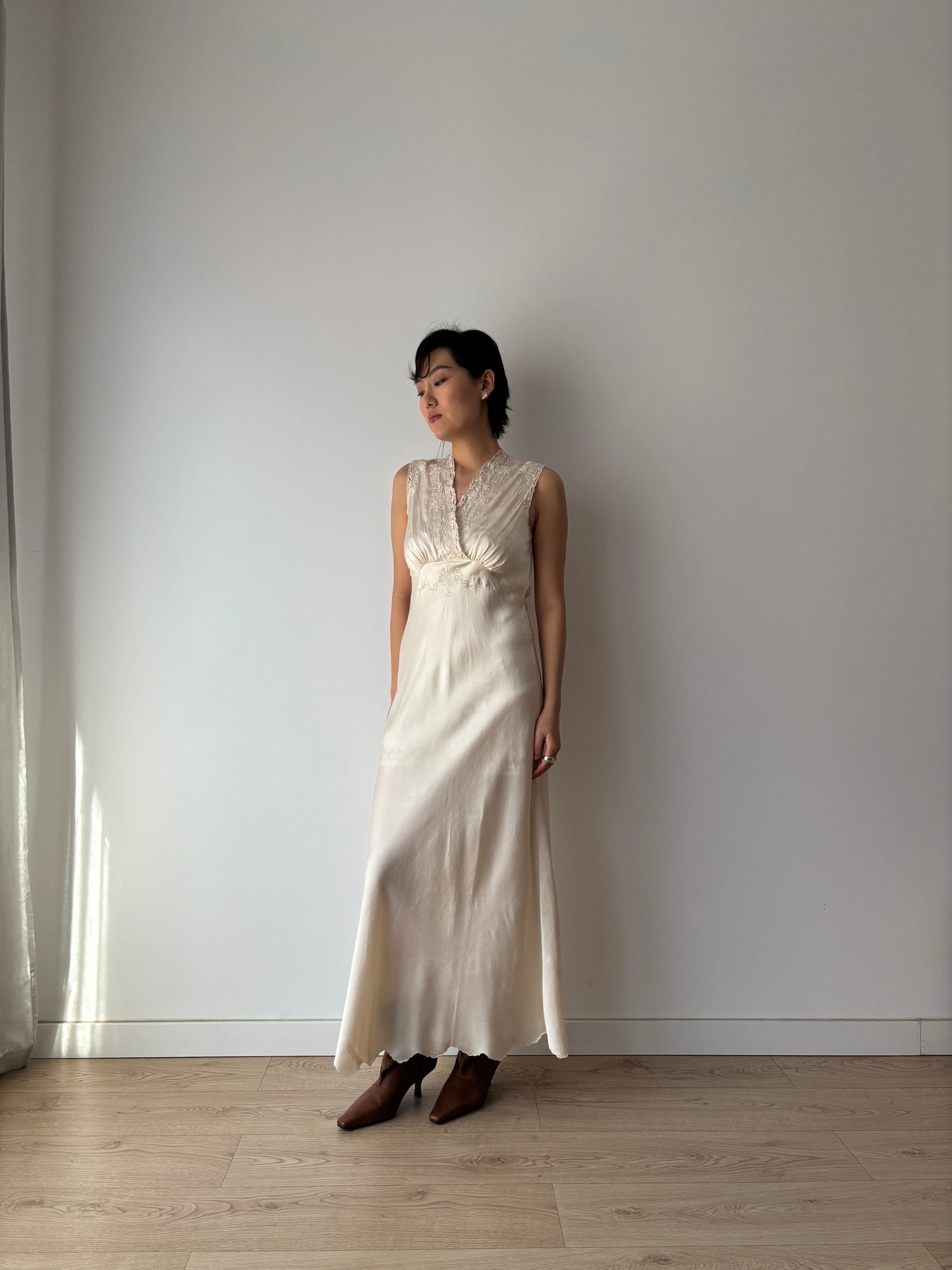 1940s Vintage Silk Bridal Nightgown