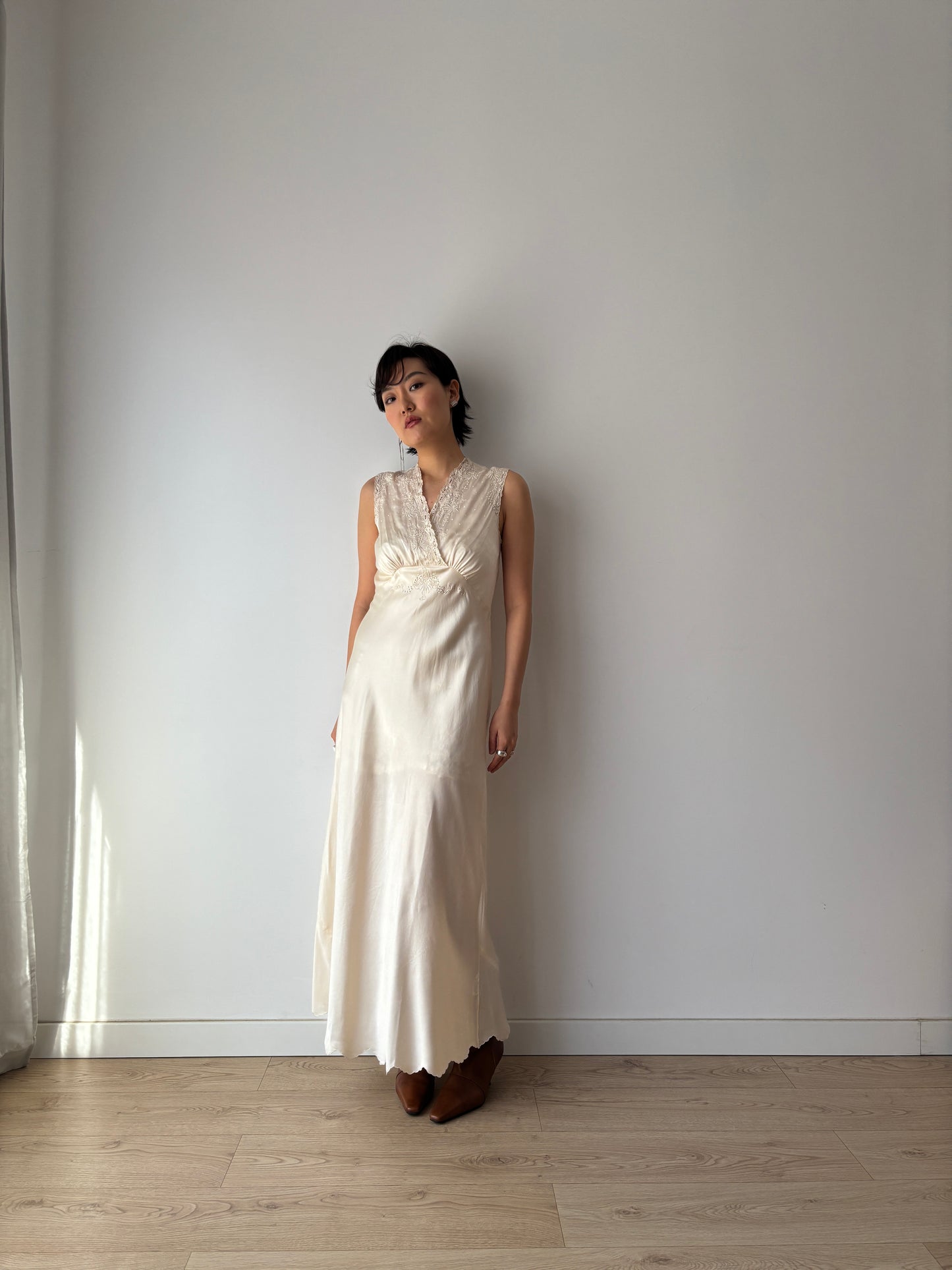 1940s Vintage Silk Bridal Nightgown