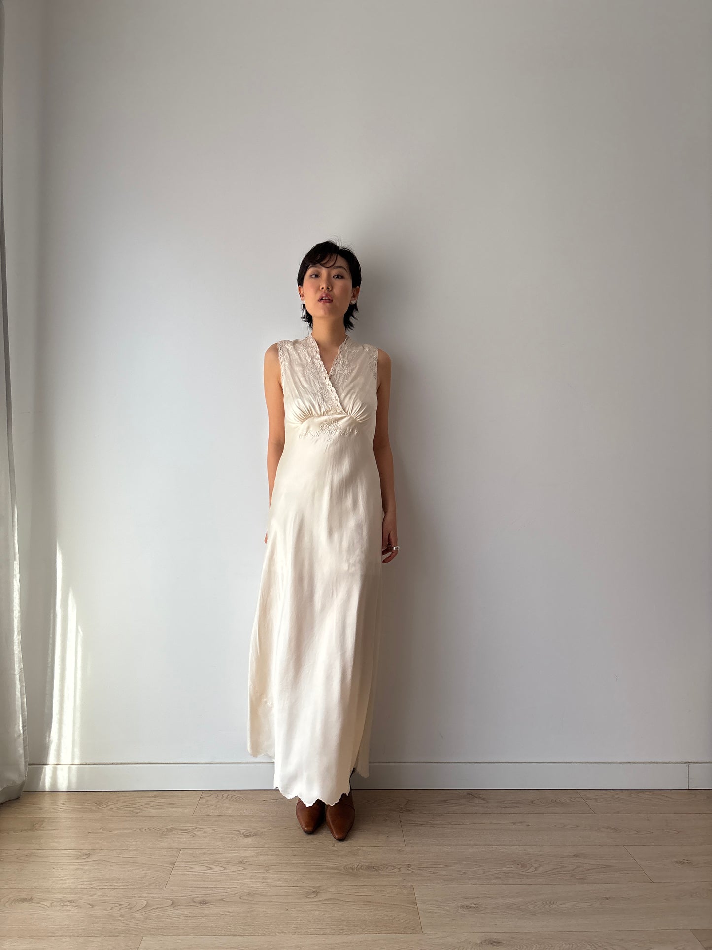 1940s Vintage Silk Bridal Nightgown