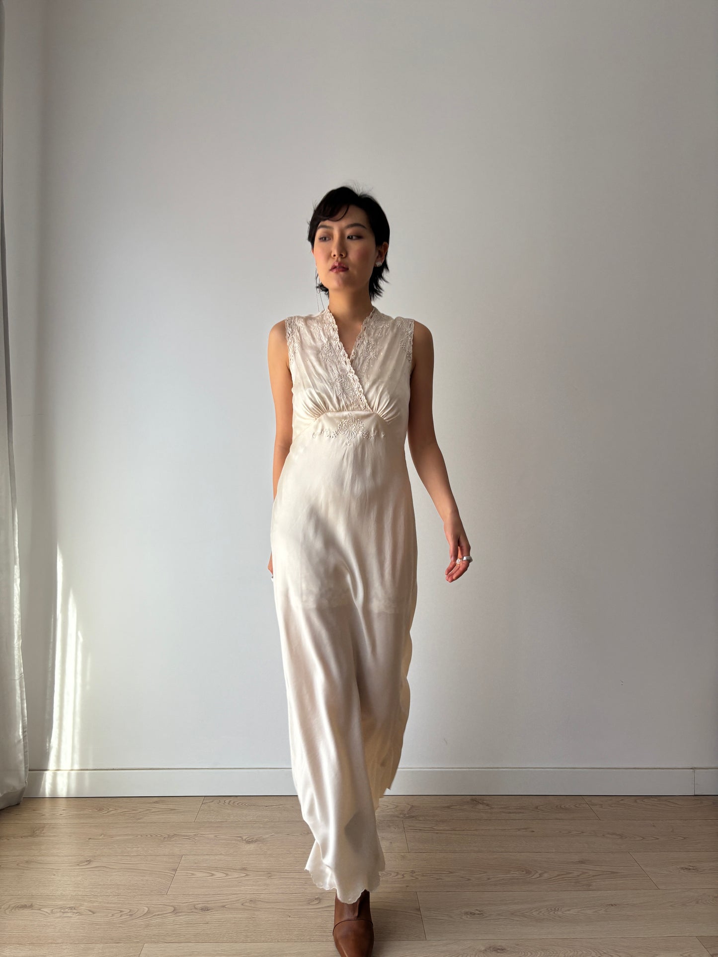 1940s Vintage Silk Bridal Nightgown