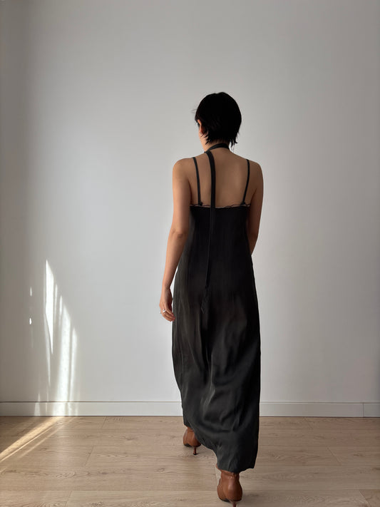 christian dior 1990s Y2K Black Silk Nightgown