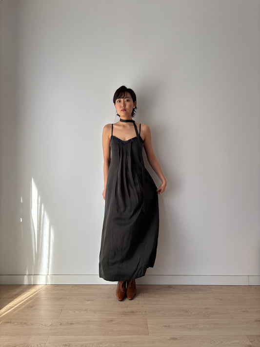 christian dior 1990s Y2K Black Silk Nightgown
