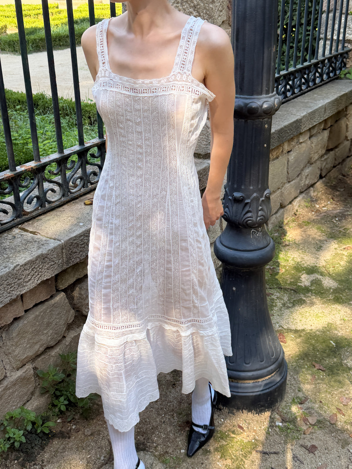 1910s 1915s white Edwardian dress