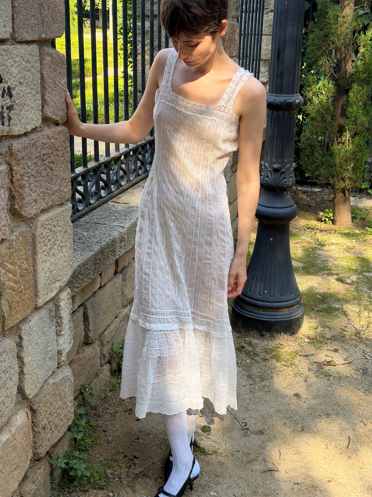 1910s 1915s white Edwardian dress