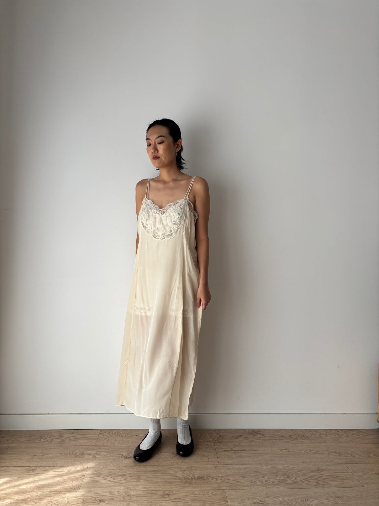 Vintage Pure Silk Nightgown 2 Piece Set / Jacket and NightDress Lingerie Set