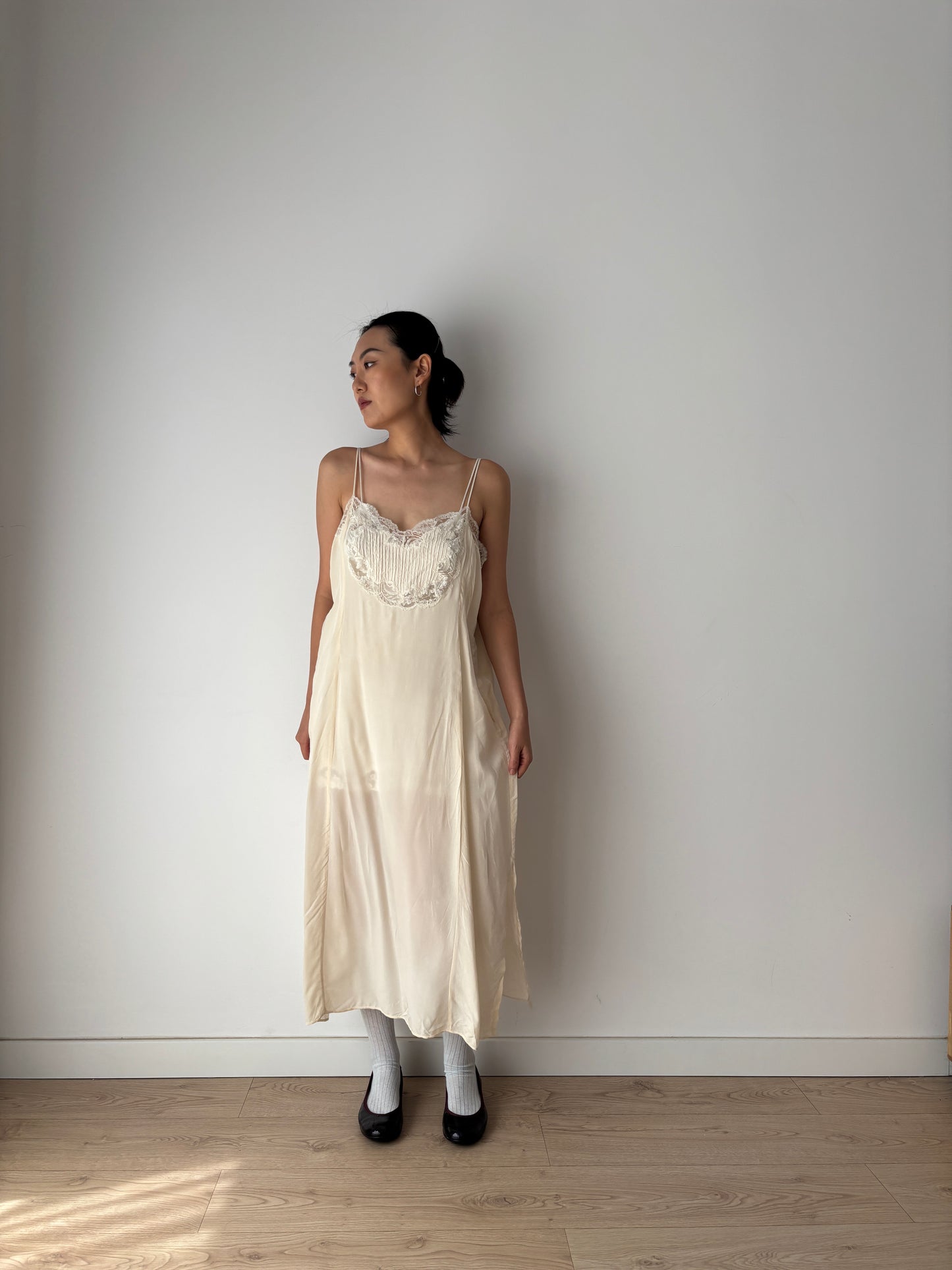 Vintage Pure Silk Nightgown 2 Piece Set / Jacket and NightDress Lingerie Set