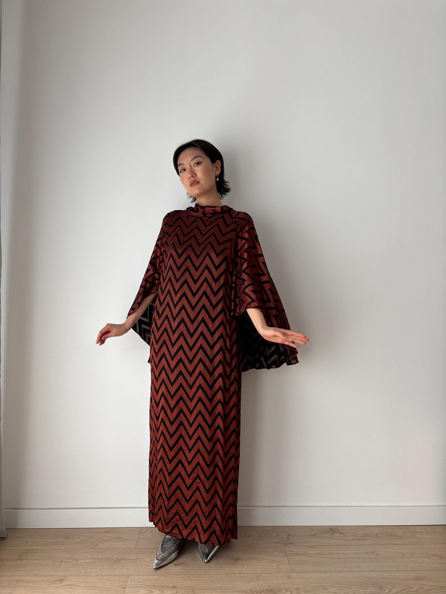 Romantic Silk Art Deco 1920s Oriental Gown Hollywood Great Gatsby Burlesque flapper Evening Dress