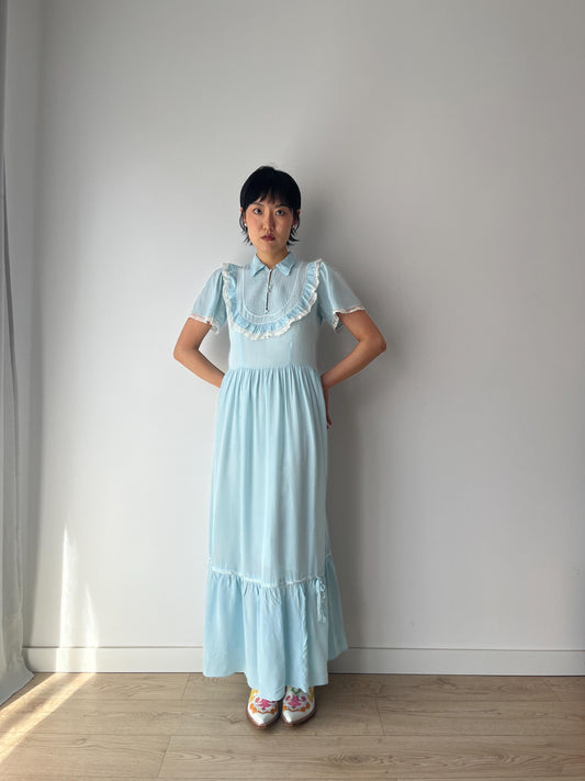 1940s Antique Negligee Pure Silk Liquid Satin Lace Nightgown