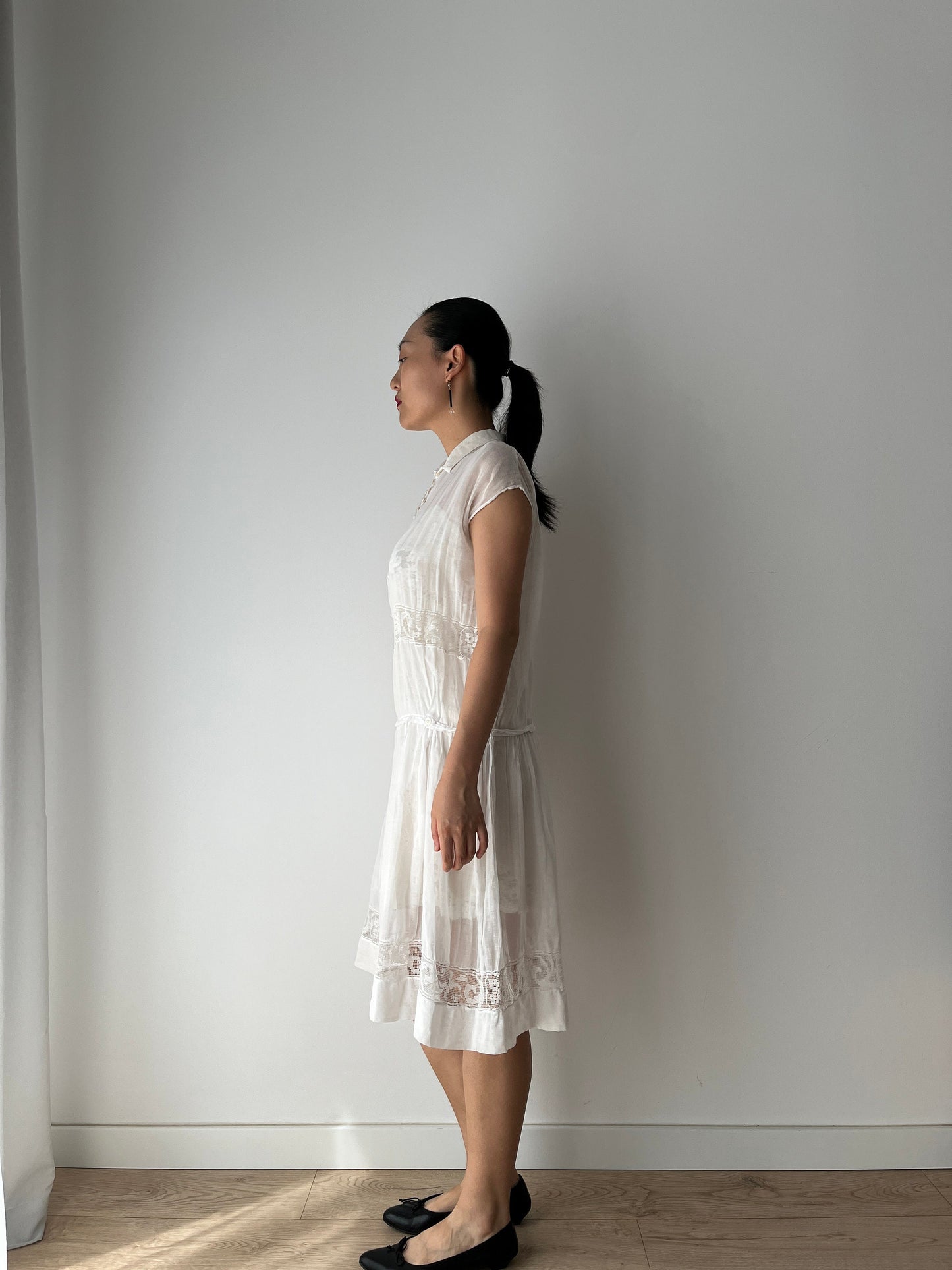 Antique 1800s Lace Renaissance Victorian Nightgown, Vintage French Parisian Lace Dress