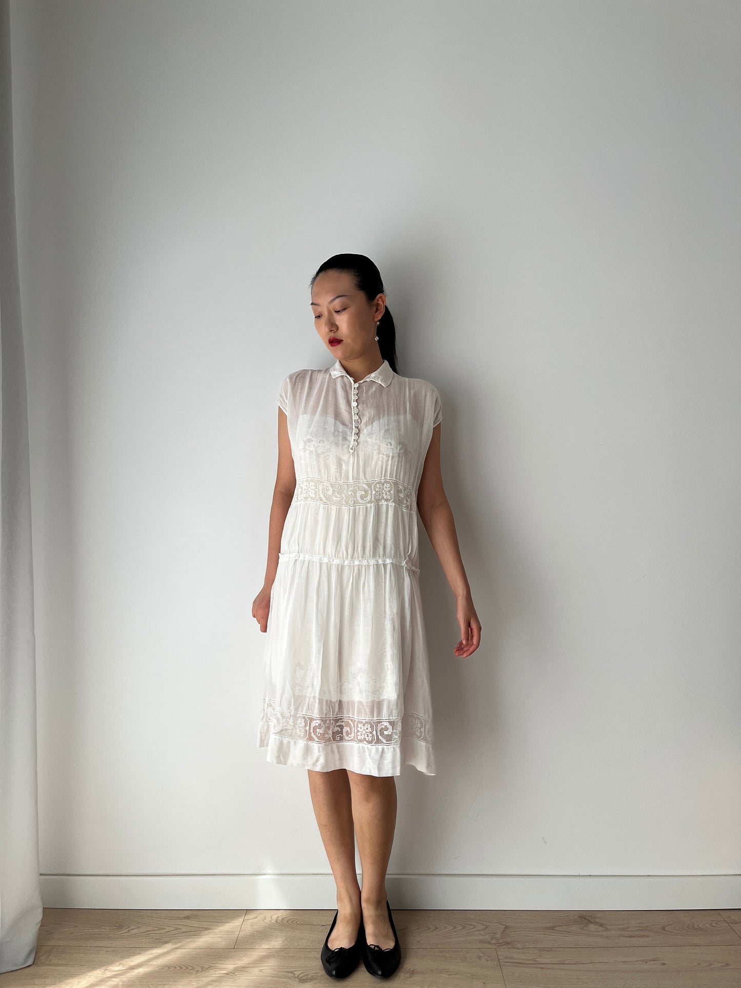 Antique 1800s Lace Renaissance Victorian Nightgown, Vintage French Parisian Lace Dress